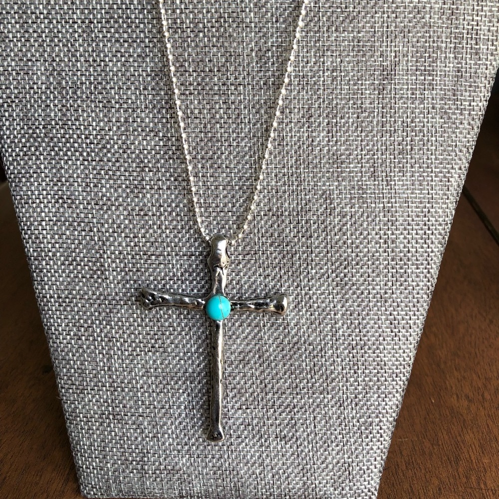 Turquoise Magnesite Cross Necklace